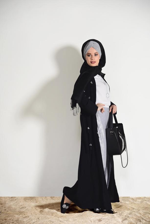 Vêtements hijab  FRINGE DETAIL BOOTH CARDIGAN 5096  - TRENDTESETTÜR