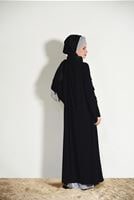 Vêtements hijab NOIR CARDIGAN BOOTH AVEC FRANGES 5096