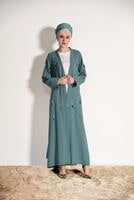Vêtements hijab VERT CARDIGAN BOOTH AVEC FRANGES 5096