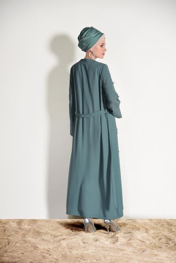 Tesettür giyim  PÜSKÜL DETAYLI SALAŞ CEKET 5096  - TRENDTESETTÜR