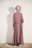 Tesettür giyim PEMBE PÜSKÜL DETAYLI SALAŞ CEKET 5096 