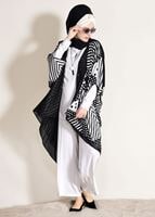 Vêtements hijab NOIR VESTE À POIS 6003