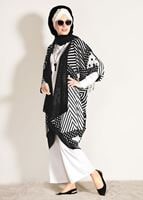 Vêtements hijab NOIR VESTE À POIS 6003