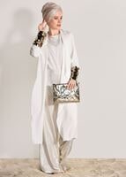 Tesettür giyim KREM PUL PAYET DETAYLI CEKET 8168 