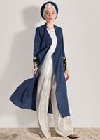 Tesettür giyim MAVİ PUL PAYET DETAYLI CEKET 8168 