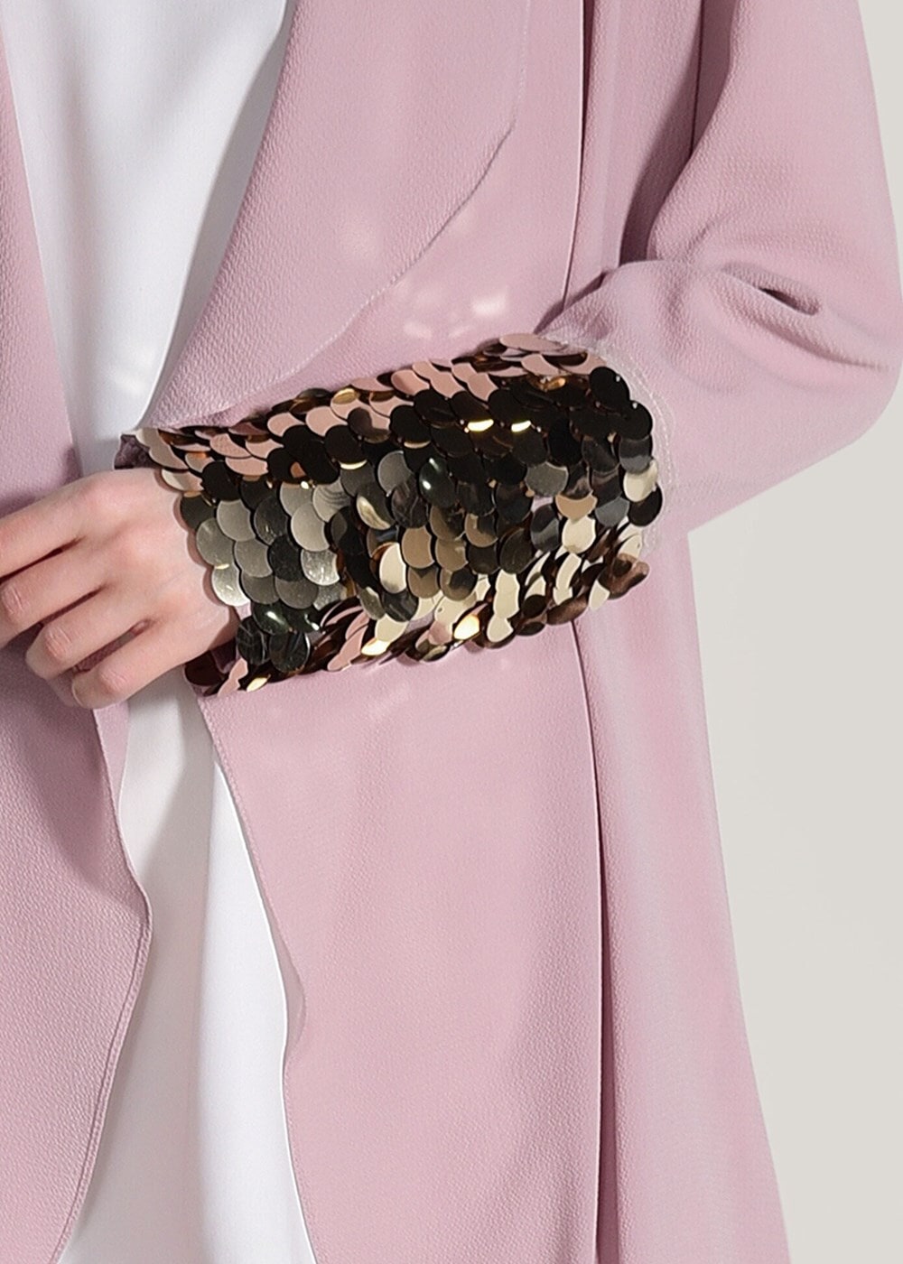 Tesettür giyim PUDRA PUL PAYET DETAYLI CEKET 8168 