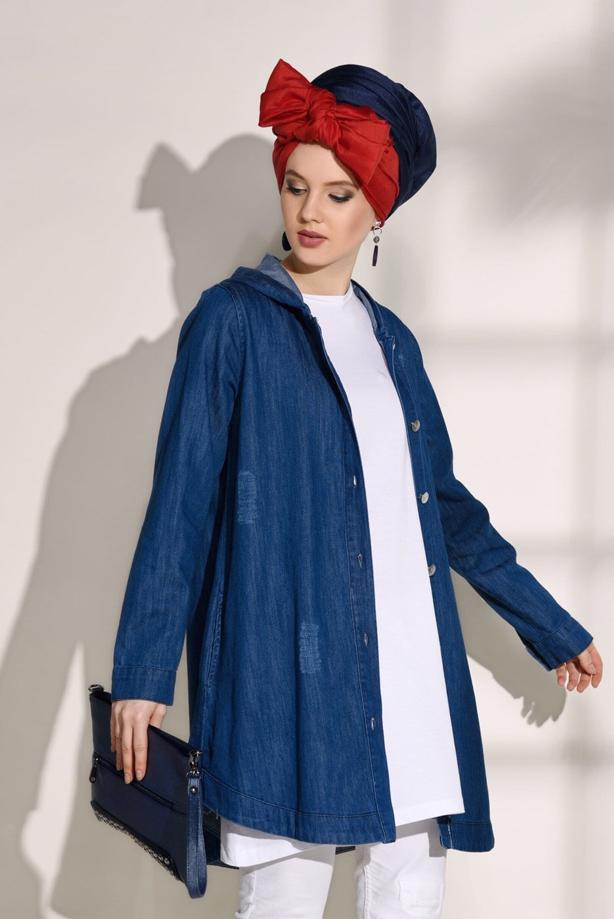 Tesettür giyim  T 8226 Magazin-Denim Ceket - TRENDTESETTÜR