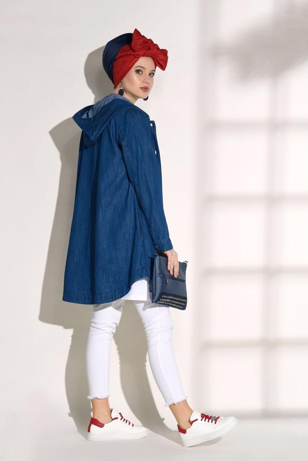 Tesettür giyim  T 8226 Magazin-Denim Ceket - TRENDTESETTÜR