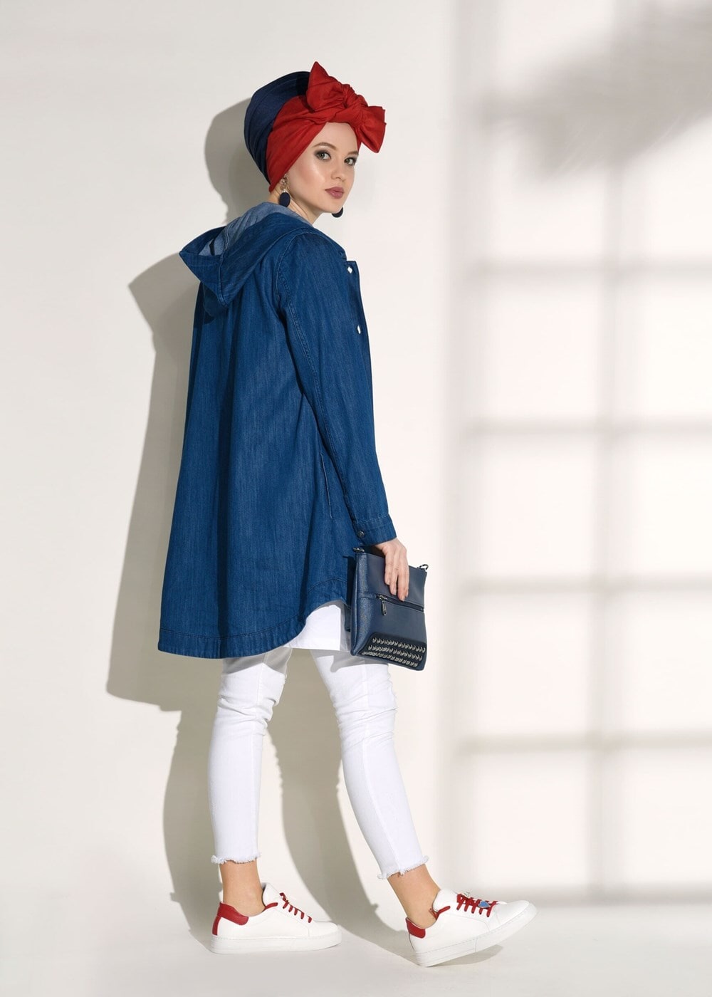 Tesettür giyim LACİVERT T 8226 Magazin-Denim Ceket