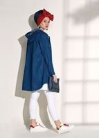 Tesettür giyim LACİVERT T 8226 Magazin-Denim Ceket