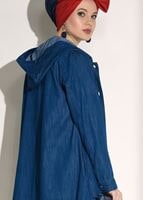 Tesettür giyim LACİVERT T 8226 Magazin-Denim Ceket