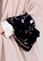 Tesettür giyim PUDRA KOLLARI BÜZGÜ DETAYLI PUL PAYETLİ CEKET 9658 