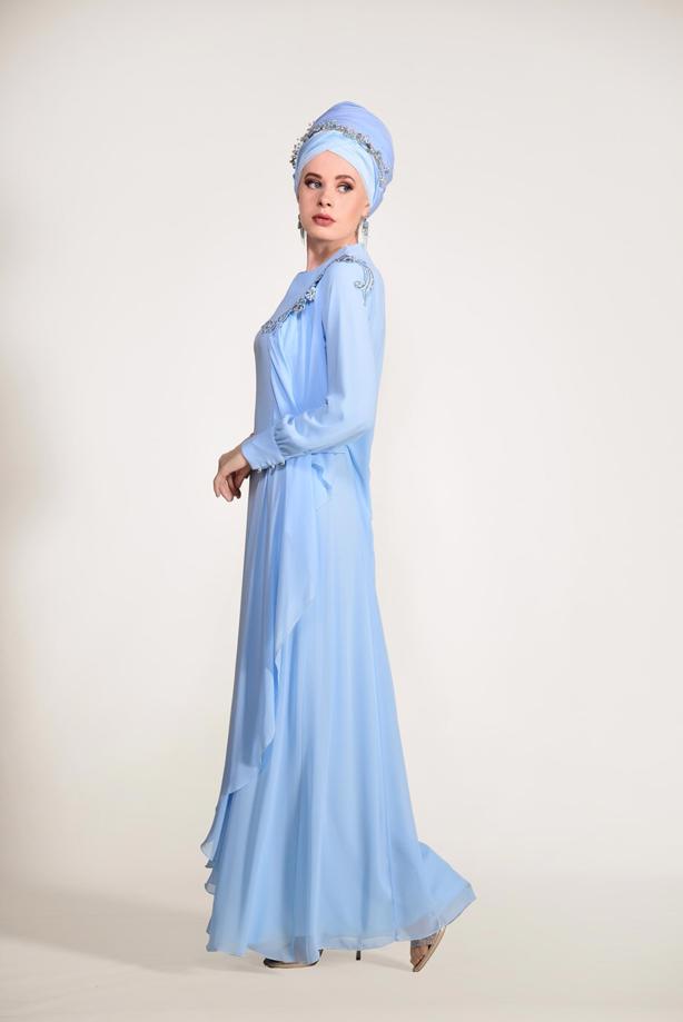Vêtements hijab  CHIFFON EVENING DRESS 43625  - TRENDTESETTÜR