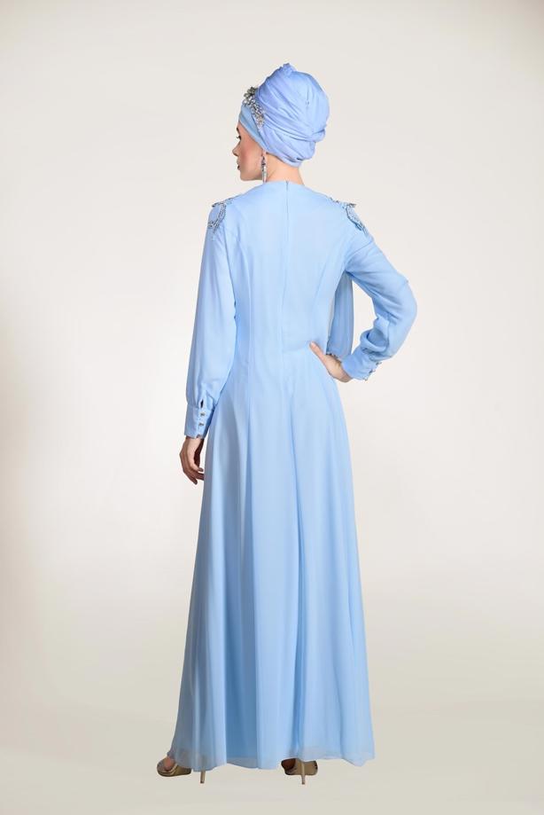 Vêtements hijab  CHIFFON EVENING DRESS 43625  - TRENDTESETTÜR
