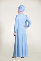 Vêtements hijab BLEU  ROBE DE SOIRÉE MOUSSELINE 43625