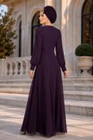 Vêtements hijab PRUNE ROBE DE SOIRÉE EN MOUSSELINE DE SOIE T 43625