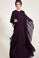 Vêtements hijab PRUNE  ROBE DE SOIRÉE MOUSSELINE 43625