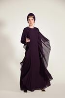 Vêtements hijab PRUNE  ROBE DE SOIRÉE MOUSSELINE 43625
