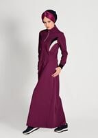 Tesettür giyim BORDO FERMUAR DETAYLI SPOR KESİM EŞOFMAN ELBİSE 2128