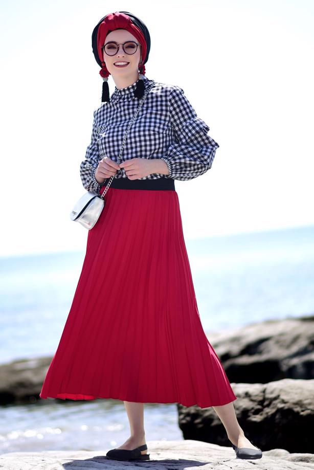 Vêtements hijab  PLEAT DETAIL SKIRT 3229  - TRENDTESETTÜR