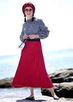 Vêtements hijab ROUGE JUPE DÉTAIL PLIS 3229