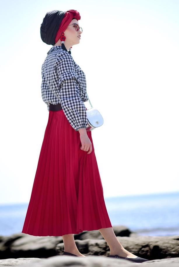 Vêtements hijab  PLEAT DETAIL SKIRT 3229  - TRENDTESETTÜR