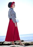 Vêtements hijab ROUGE JUPE DÉTAIL PLIS 3229