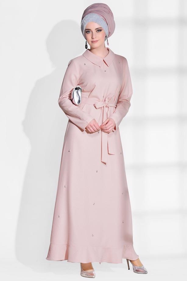 Vêtements hijab  RUFFLE DETAIL DRESS 3497  - TRENDTESETTÜR