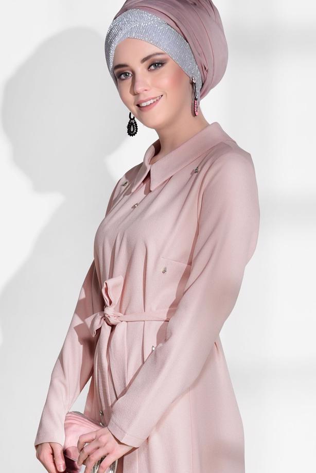 Vêtements hijab  RUFFLE DETAIL DRESS 3497  - TRENDTESETTÜR