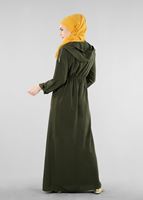 Tesettür giyim HAKİ T 4200 Criss Tesettür Elbise-Alv Fashion