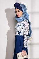 Tesettür giyim LACİVERT T 4287 Burble 7618 Elbise-Alv Fashion