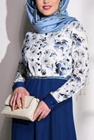 Tesettür giyim LACİVERT T 4287 Burble 7618 Elbise-Alv Fashion