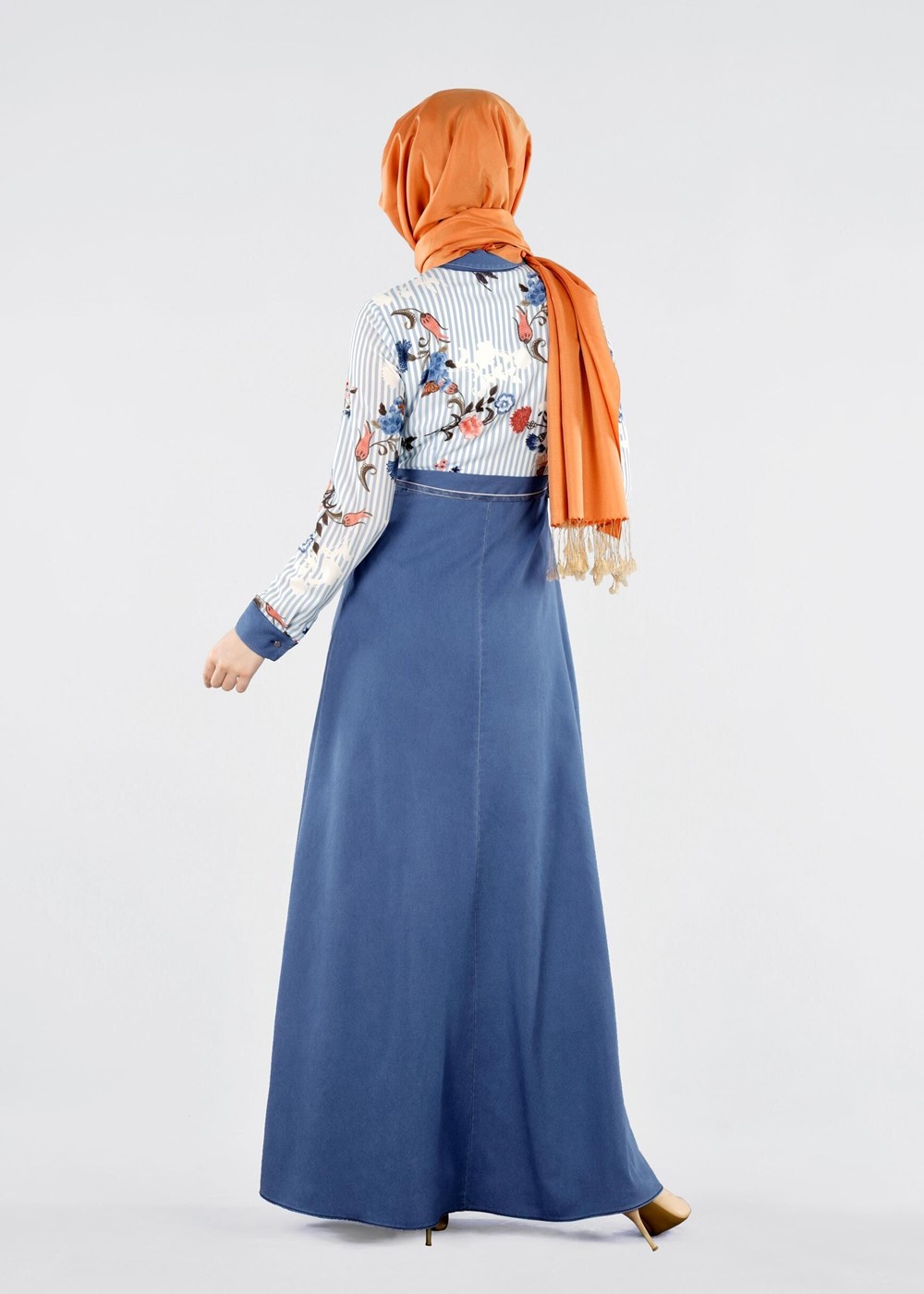 Tesettür giyim MAVİ T 4291 Kobe 301010 Elbise-Alv Fashion