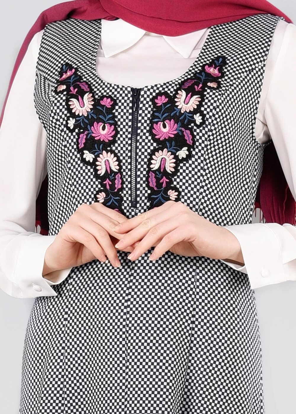 Tesettür giyim FUŞYA T 4370 Power 2246 2&prime;li Elbise-Alv Fashion