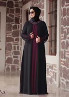 Vêtements hijab NOIR ROBE DÉTAIL DENTELLE T 4803