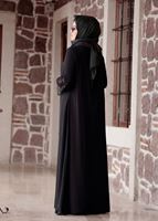 Vêtements hijab NOIR ROBE DÉTAIL DENTELLE T 4803