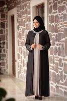 Tesettür giyim SİYAH T 4803 Amine Hüma- Dantel Detaylı Elbise