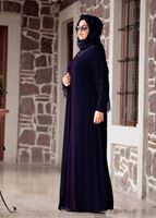 Hijab clothing NAVY BLUE LACE DETAIL DRESS T 4803