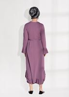Tesettür giyim PEMBE T 5365 Asmiray-Fırfır Detaylı Elbise