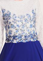 Tesettür giyim LACİVERT GÜPÜR İŞLEMELİ ABİYE ELBİSE 5610