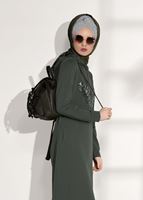 Tesettür giyim HAKİ KELEBEK DETAYLI SPOR ELBİSE 6208