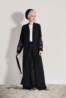 Tesettür giyim SİYAH PUL İŞLEMELİ CEKET 6268 