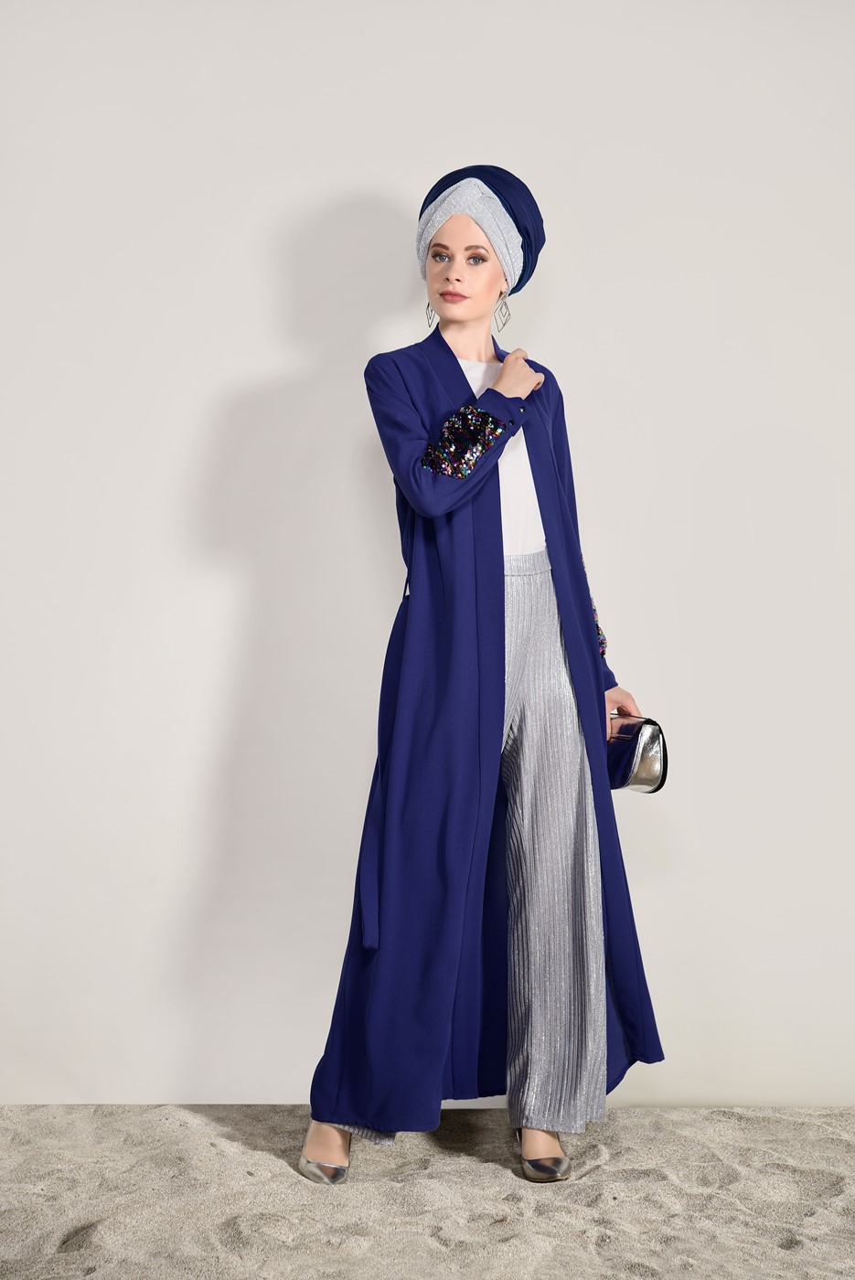 Tesettür giyim LACİVERT PUL İŞLEMELİ CEKET 6268 
