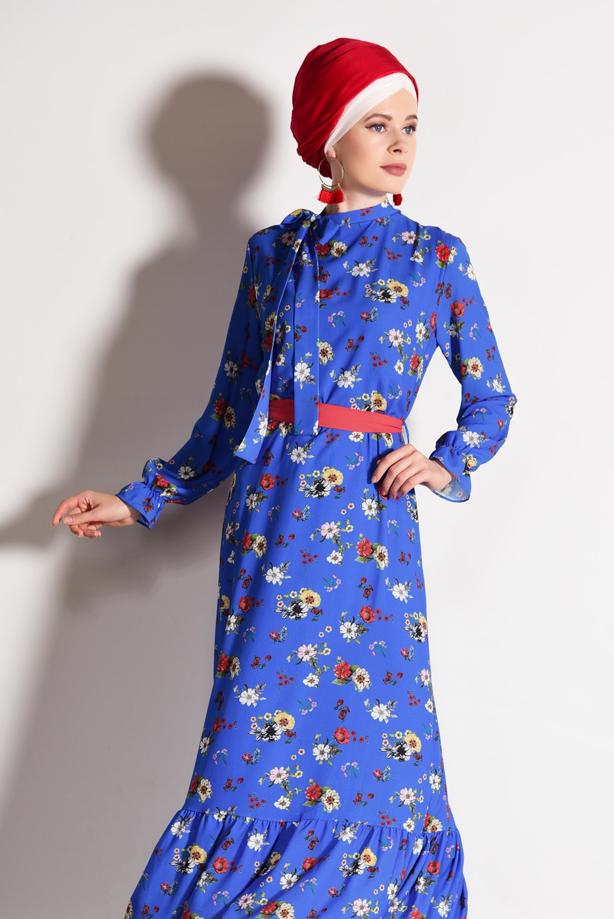 Vêtements hijab  FLORAL DRESS 7597  - TRENDTESETTÜR