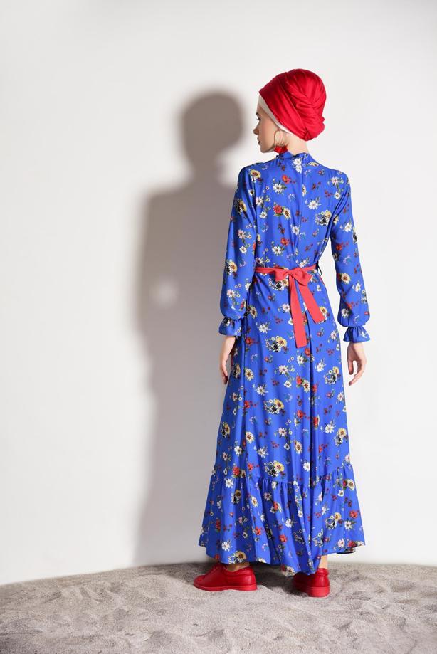 Vêtements hijab  FLORAL DRESS 7597  - TRENDTESETTÜR