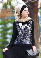 Vêtements hijab NOIR ROBE PLISSÉE DÉTAILLÉE À PAILLETTES T 7662