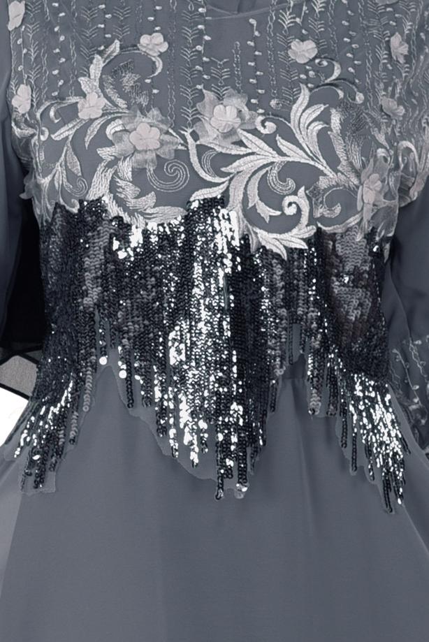 Vêtements hijab  EMBROIDERED EVENING DRESS 8391  - TRENDTESETTÜR