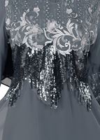 Vêtements hijab GRIS ROBE DE SOIRÉE BRODÉE 8391