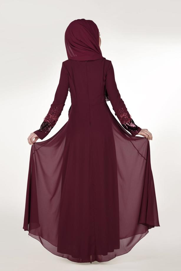 Vêtements hijab  EMBROIDERED EVENING DRESS 8391  - TRENDTESETTÜR