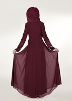 Vêtements hijab ROUGE BORDEAUX ROBE DE SOIRÉE BRODÉE 8391
